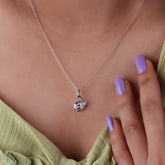 Crystal  Swan  Pendant With Chain